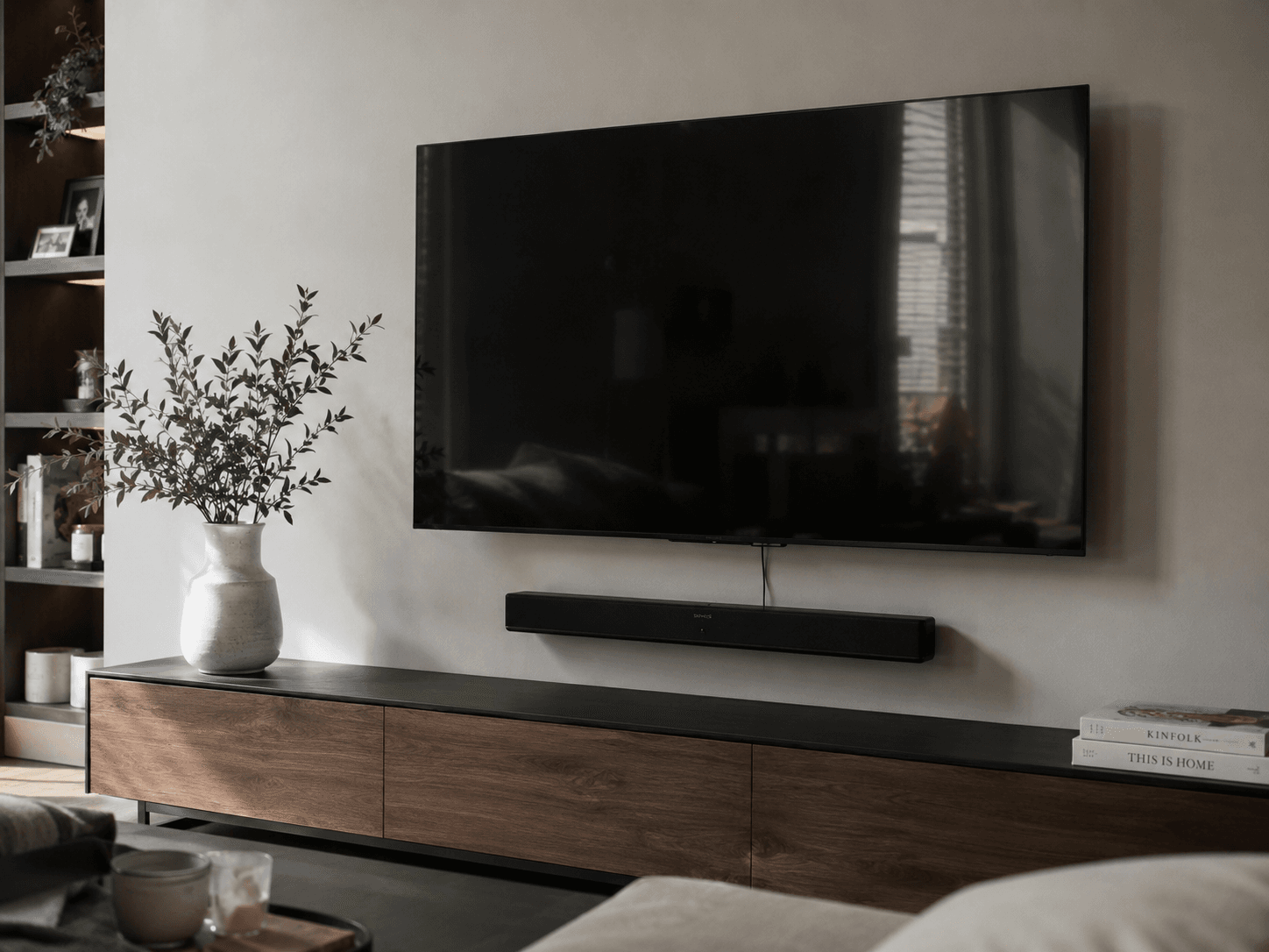 Professional TV mounting with soundbar